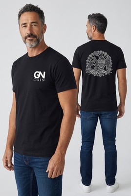 GNCOIN T SHIRT - GNCOIN LOGO OBVERSE - EAGLE WITH RAYS REVERSE