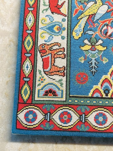 Vintage Nadelspitze Blumen Pfau Retro 70er Jahre ungerahmt 16,75”x12” Wandbehang - Bild 8 von 17