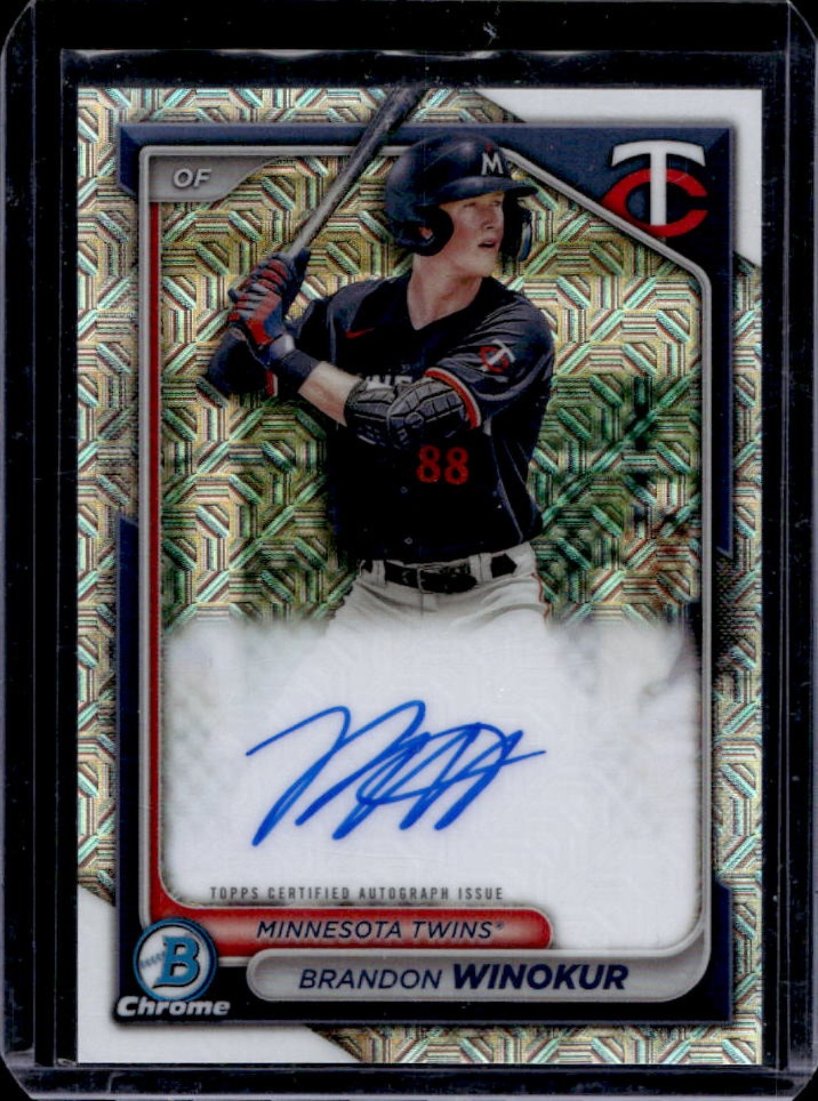 2024 Bowman Mega Box Brandon Winokur Prospect Auto Mojo Refractor #BMA-BWI Twins