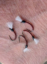 4 x Bloodworm Trout Fishing Buzzers Breathers Buzzer Fly Flies Size 12