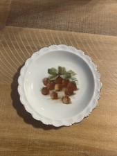 Piatto portagioie vintage Winterling Marktleuthen Bavaria 4,5" bordo oro fragola