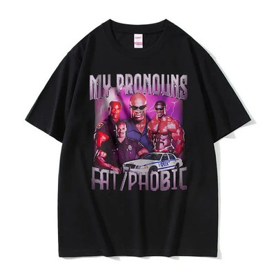 Lustiges Ronnie Coleman T-Shirt - Meine Pronomen sind fatphobisch