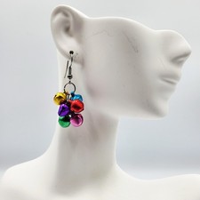 Christmas Ornaments Jingle Bell Mini Cluster Dangle Holiday Earrings Festive