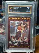 DOMINIQUE WILKINS 1992 Fleer LIMITED EDITION Autograph #8 FLEER Stamp Slabbed