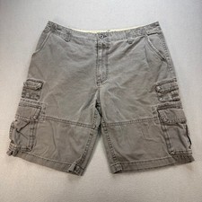 Iron Co Cargo Shorts Mens 38 Gray Relaxed Fit Cotton Multi Pocket Casual Hiking