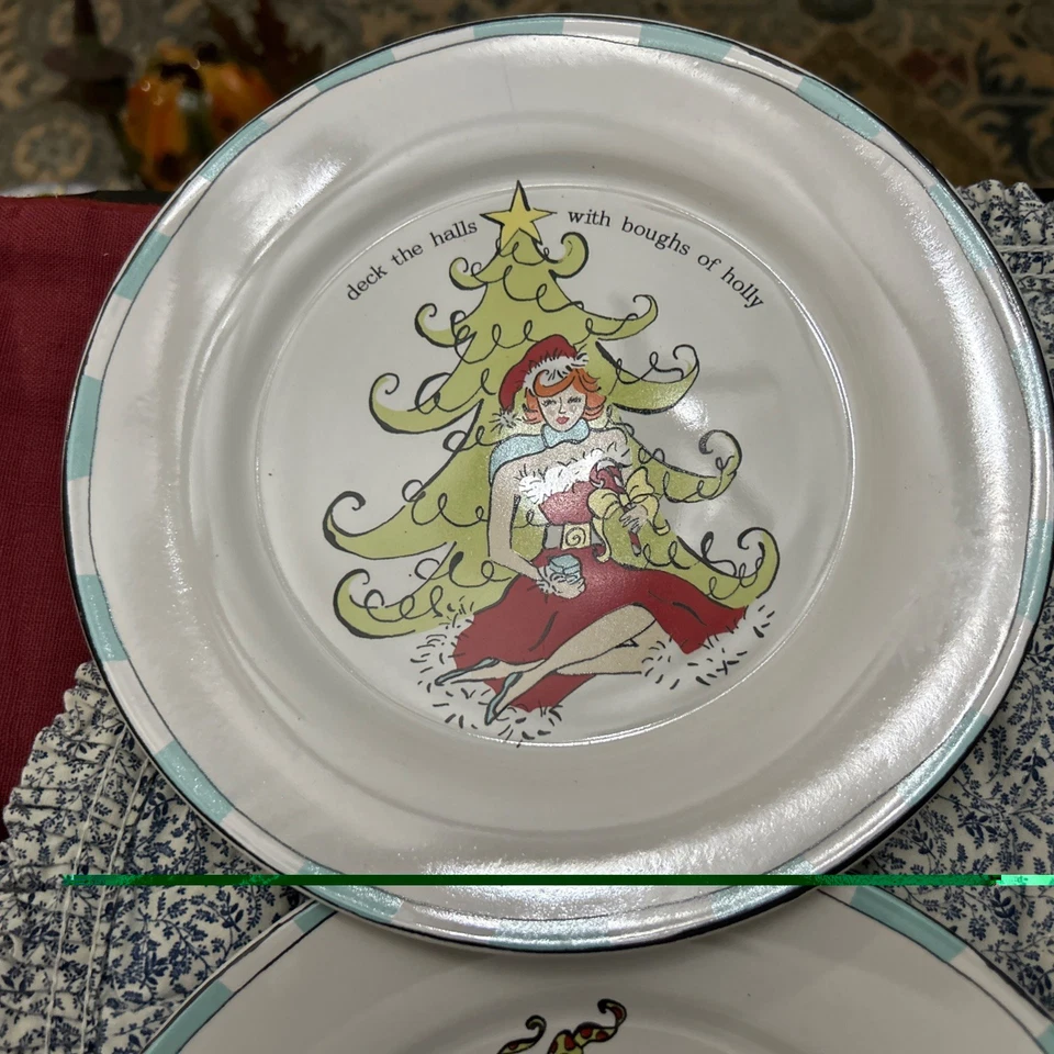 Rosanna Santa Baby Set of 4 Christmas 8" Salad / Dessert Plates - Image 2 of 4