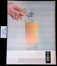 1961 WOLFSCHMIDT'S VODKA Glass of Orange Juice & Shot of Vodka Print Ad 50314