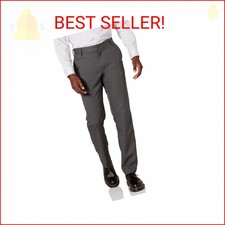 Amazon Essentials Men's Slim-Fit Flat-Front Dress Pant, Dark Grey, 33W x 32L