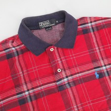 Vtg 90s Polo Ralph Lauren Plaid Polo Shirt Mens M Red Short Sleeve Made in USA