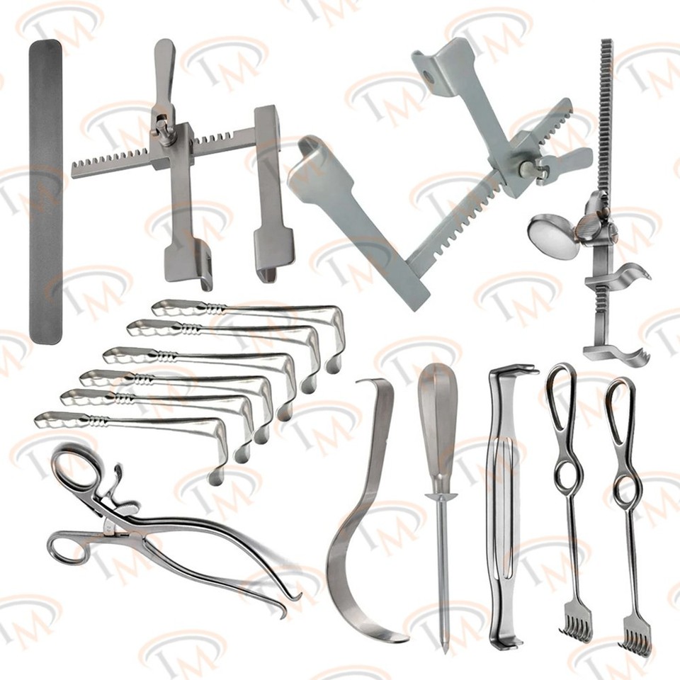 Retractor Core Instruments Retractor Instrument Set of 17pcs Basic Abdominal Major Surgery General ...