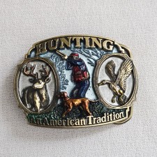 Belt Buckle - Great American Buckle Co. 1986 "Hunting an American Tradition"