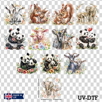 12 Mix Tier UV DTF Tasse Wraps Aufkleber Zum Selbermachen Libbey Glas Aufkleber Mix eas140