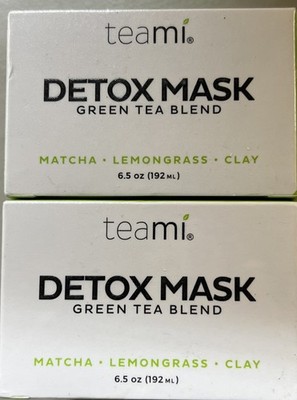 2-Teami Green Tea Blend Detox Mask Matcha Lemon Grass & Clay 6.5 oz NEW/SEALED