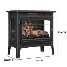 美品 Duraflame 暖炉型ファンヒーター DFI-5010-01 Duraflame 3D Black Infrared Electric Fireplace Stove with Remote