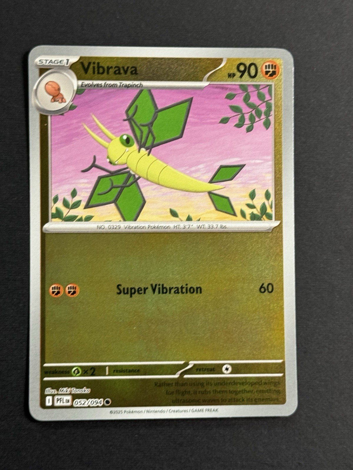 VIBRAVA 052/094 PHANTASMAL FLAMES POKEMON REVERSE HOLO NM