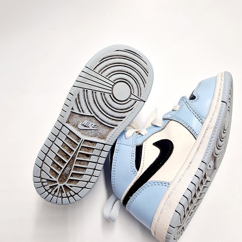 Nike Toddler Air Jordan 1 Mid Athletic Shoes ‘Ice Blue' 644507 401 - UK7.5 - Picture 5 of 8