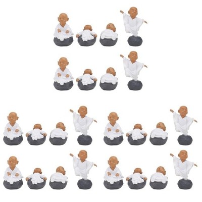  24 PCs Little Monk Figuren Miniaturstatue Teeverzierung für Landschaftsfefe