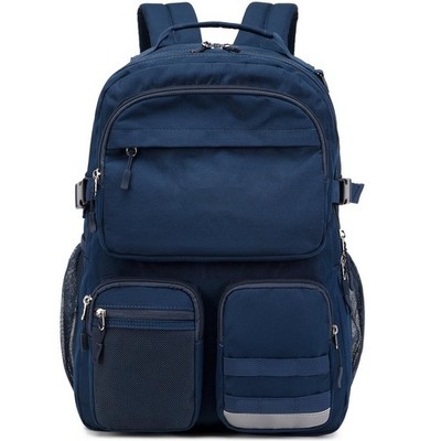 25L Navy Blue Water Resistant Backpack 15.6 Inch Laptop School Travel