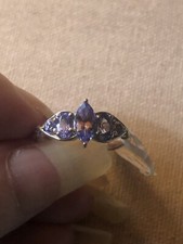 Tanzanite Ring In Platinum Over Sterling Silver Size 8,1.25 Ctw