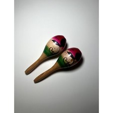 Hand painted wood maracas