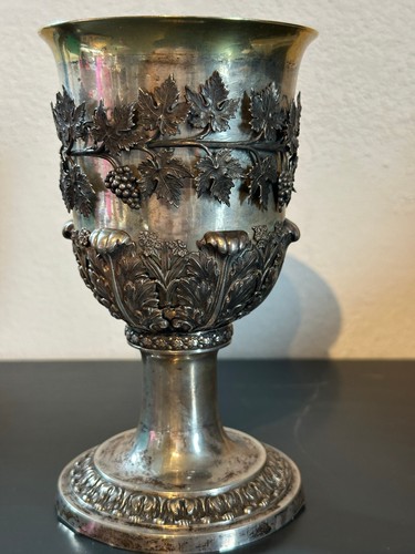 Messkelch Pokal Ziborium Silber Punzen Vergoldet Historismus 315 Gramm selten
