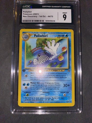 Poliwhirl (1st Edition) graded CGC 9 for sale on eBay