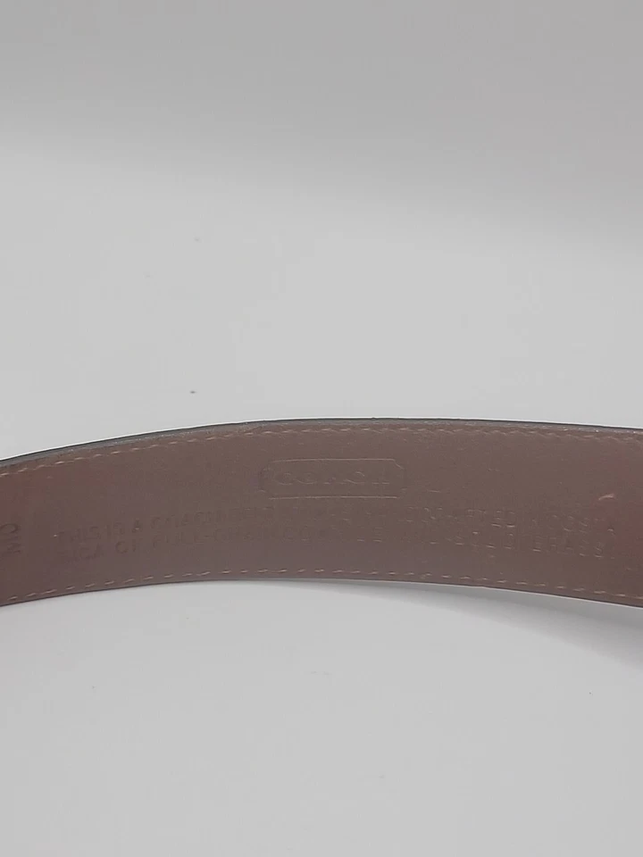 Cinturón de cuero Coach Mo marrón oscuro 40 herrajes de latón doble guardián para hombre o mujer Foto 4 de 4