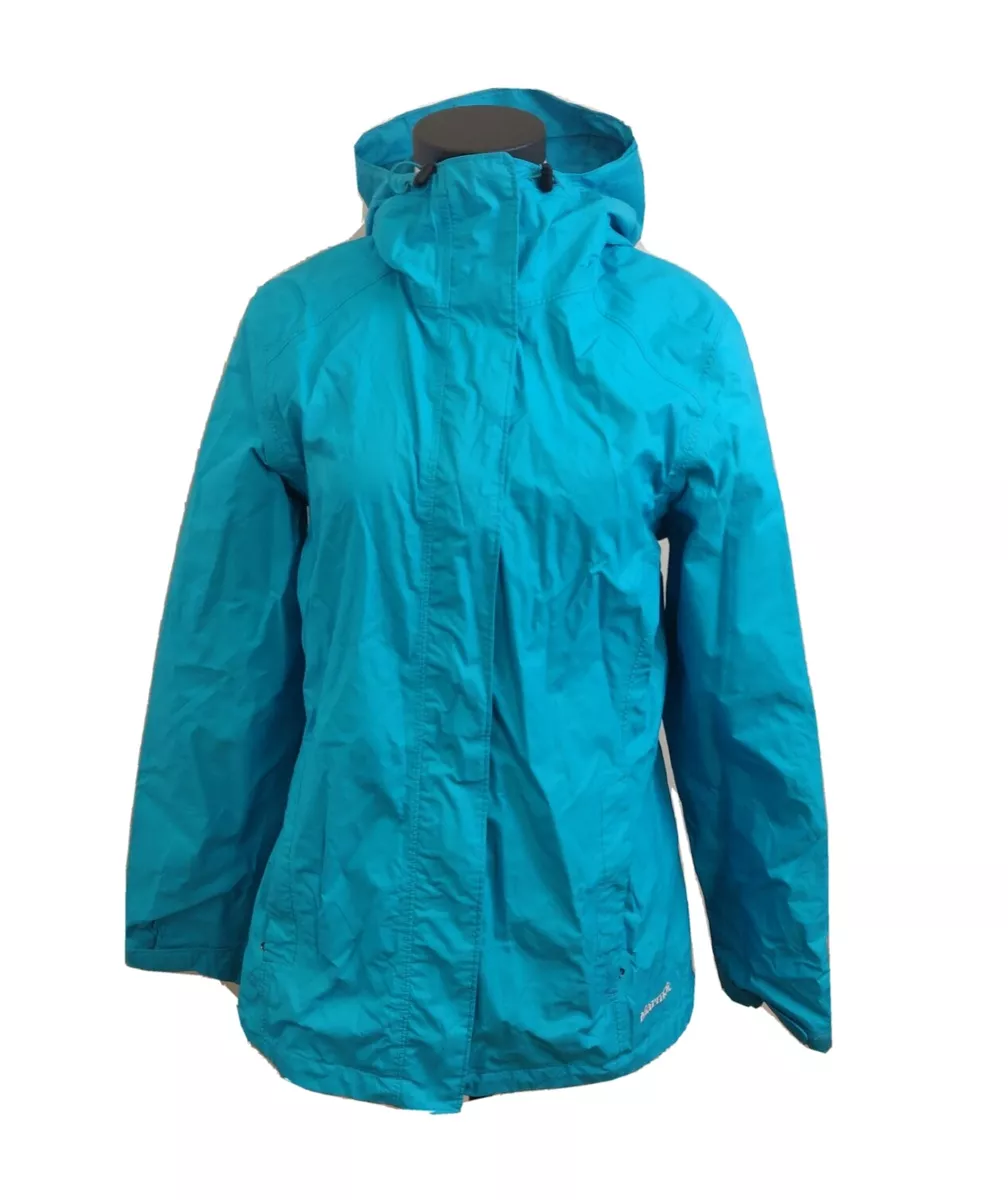 Marmot Women s Windbreaker Jacket Blue Full Zip Hooded Size Medium