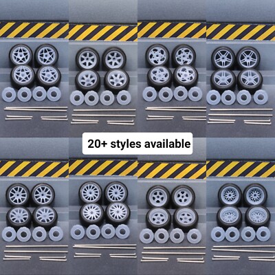 1/64 3D PRINTED FOR HOT WHEELS ZOLL - UNLACKIERT - RÄDER REIFEN SCHEIBEN ACHSEN