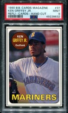 PSA 9 MINT 1990 BB CARDS MAGAZINE REPLI-CARDS KEN GRIFFEY JR. #37 MARINERS B160