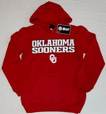 UNIVERSITY OF OKLAHOMA SOONERS HOODED SWEATSHIRT HOODIE YOUTH S M L NWT RED