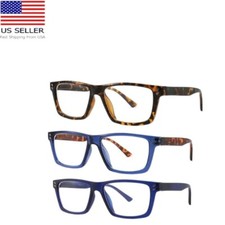Reading Glasses Rectangle Blue Light Blocking 3 Piece Set Strength 1.50 new