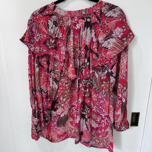 Chufy Bundle 2 Tops Long Sleeve and Sleeveless Red Blue Metallic Ruffle Size XS - Picture 9 of 20