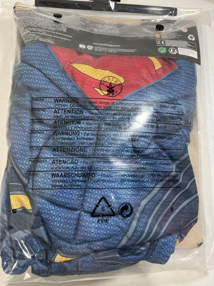 Disfraz de Superman Musculoso Pecho Niño Talla Mediana 8-10 Capa Bordada de Vestir Foto 4 de 4
