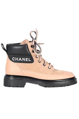 CHANEL 2020 STIEFELETTEN AUS WILDLEDER UND LEDER EU 38 UK 5 US 8