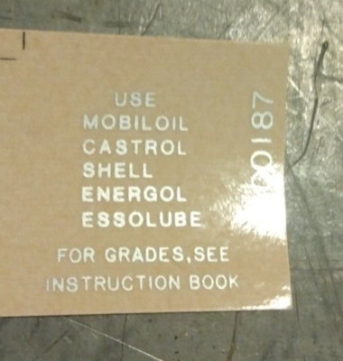 silver Use Mobil Oil Castrol Shell Energol sticker Norton P11 P11A steel tank