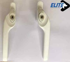 10x ELITE Cranked White Window Handles Mixed By Your Choice- Key Locking- 40mm