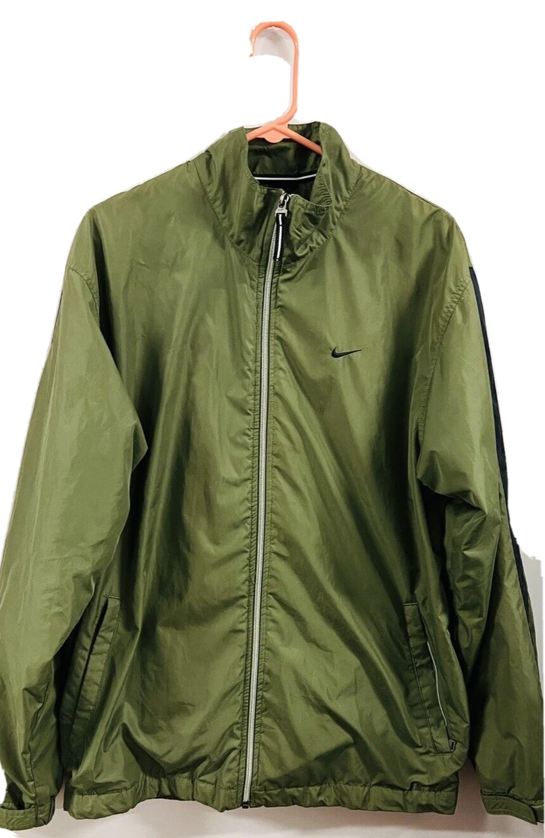 nike windbreaker olive green