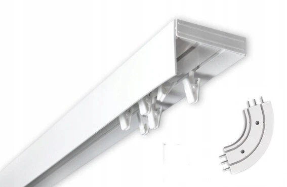 Gardinenstange Innenschiene  Blende weiße Schiene Vorhangschiene x 1-2-3 läufig - Bild 2 von 4