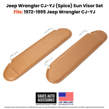 Jeep Cj-yj Scrambler Wrangler 1972-1995 Sun Visors Pair Spice - Made In Usa