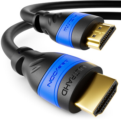 6m HDMI Kabel 2.0 / 1.4 Ethernet 4K UHD FULL HD 3D HDR LED TV Beamer deleyCON