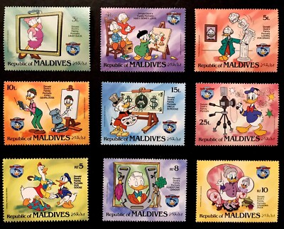 MALDIVES DISNEY DONALD DUCK FAMILY PORTRAITS STAMPS SET 1984 MNH 50TH BIRTHDAY 1