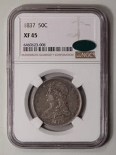 1837 Capped Bust, Reeded Edge 50C NGC XF45 (CAC)