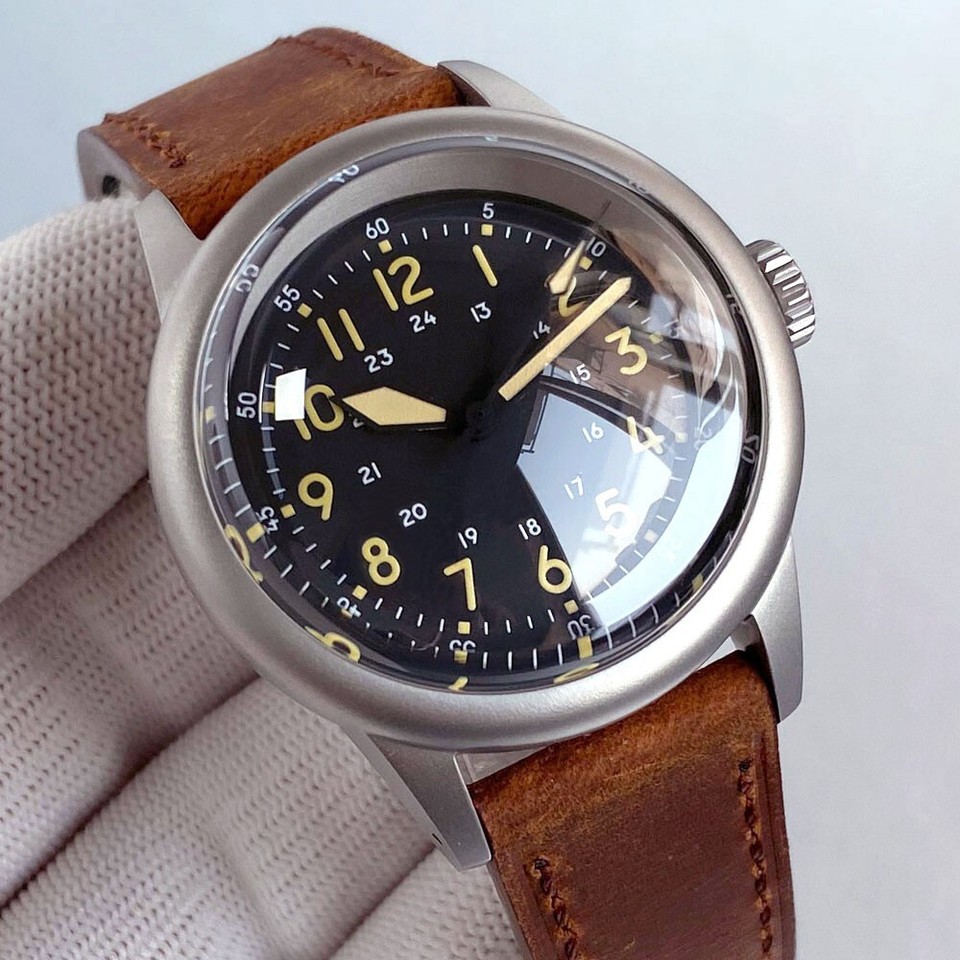 36mm black 200M Dive Automatic Watch Men NH35 Green Lume Bouble Bow ...