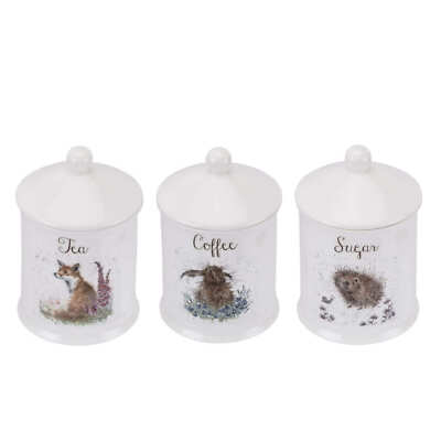 Wrendale by Royal Worcester Set of Tea/Coffee/Sugar Canister/Jar  Assorted UK