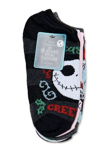 DISNEY Nightmare Before CHRISTMAS 6pk NO SHOW SOCKS Women's Shoe Size 4-10 AR443 - Picture 2 of 3