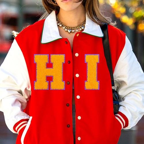 Yellow Chenille Letter Patches 4.5 ” Iron on Letter Patches Large Varsity Let... - Picture 6 of 6