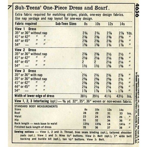 Subteen Side Button Dress and Scarf Sewing Pattern - Simplicity 4656 - Size 12 s - Picture 2 of 4