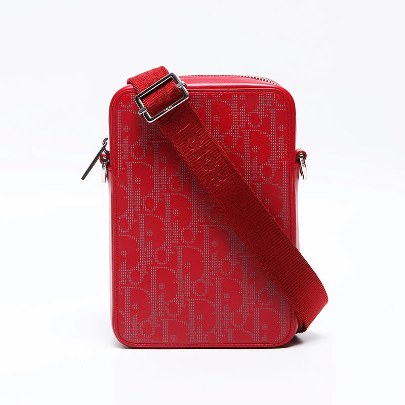 Sac bandoulière Christian Dior Trotter cuir oblique rouge WS12808