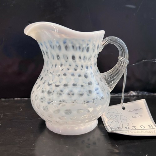 Vintage Fenton Clear Opalescent Coin Dot Pitcher - Picture 4 of 7